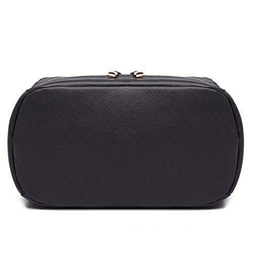 Miss Lulu Black Saffiano Leather Satchel Backpack for Women