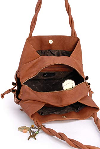 Womens Leather Tote/Shoulder Bag - Catwalk Collection - Tan