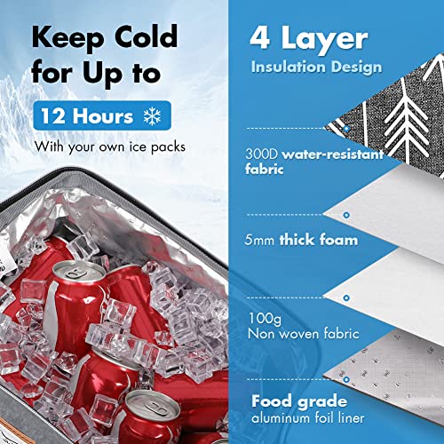 Lekesky Stylish Large Grey Lunch Tote 15L