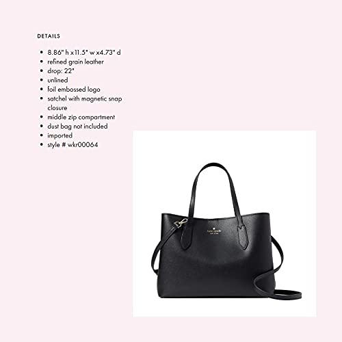 Kate Spade Black Leather Harper Satchel Handbag