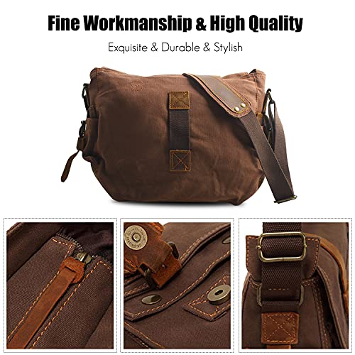 FANDARE Vintage Canvas Messenger Bag 14" Laptop Briefcase