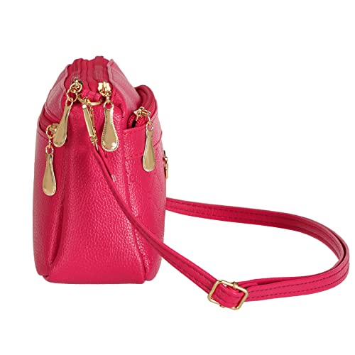 Women's square leather PU handbag - Elegant butterfly decoration