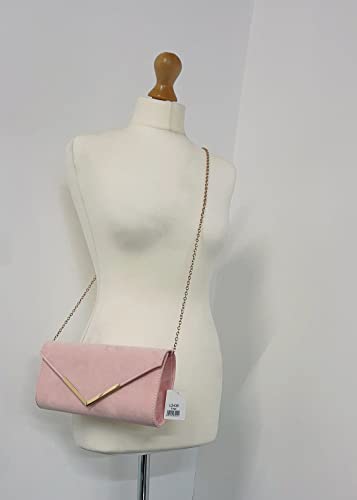 LeahWard Pink Faux Suede Clutch Bag for Events
