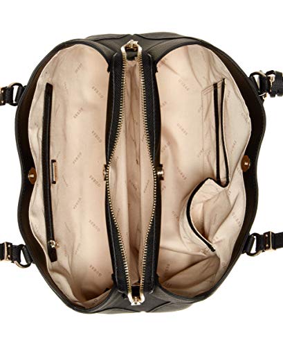 Guess Damen Lyndi Schultertasche, groß, Black