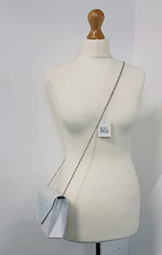 LeahWard Diamante White Clutch Bag for Weddings & Proms