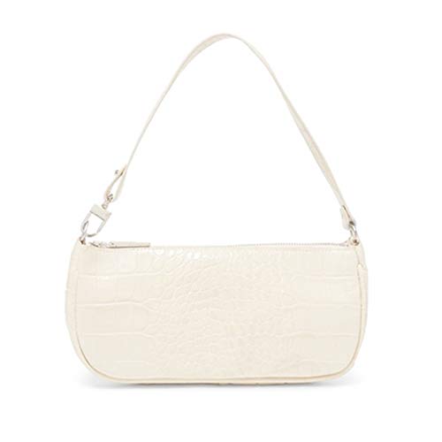 Barabum Retro Classic Crocodile Pattern Clutch Shoulder Bag (White)