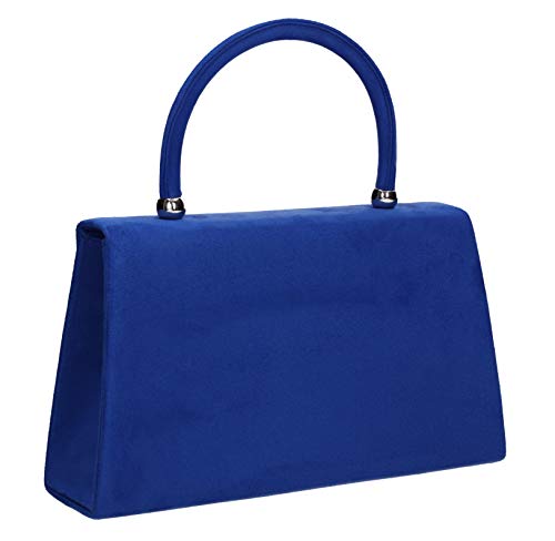 SwankySwans Kendall Suede Clutch: Party, Prom, Royal Blue