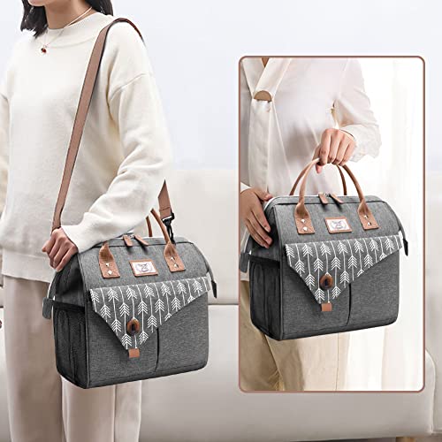 Lekesky Stylish Large Grey Lunch Tote 15L