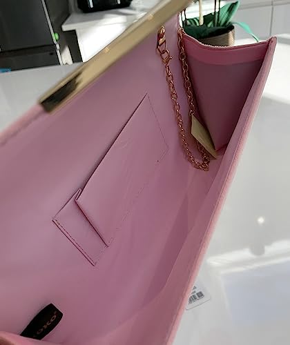 LeahWard Pink Faux Suede Clutch Bag for Events