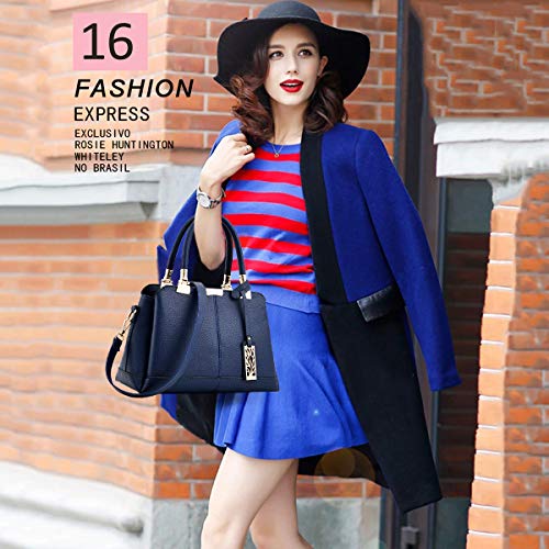 NICOLE & DORIS Blue PU Leather Fashion Handbag