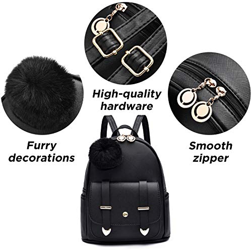 Designer PU Leather Mini Backpack for Women Girls