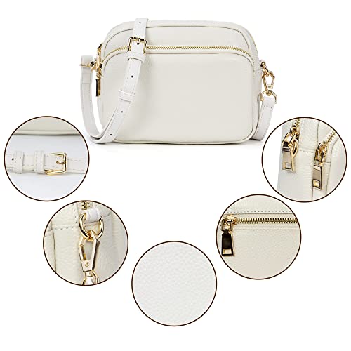 White Leather Shoulder Bag for Women, Genuine Leather Handbag