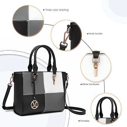 Miss Lulu Damen Designer Farbblock Schultertasche Tragetasche