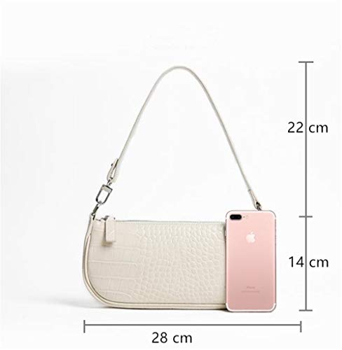 Barabum Retro Classic Crocodile Pattern Clutch Shoulder Bag (White)
