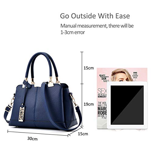 NICOLE & DORIS Blue PU Leather Fashion Handbag