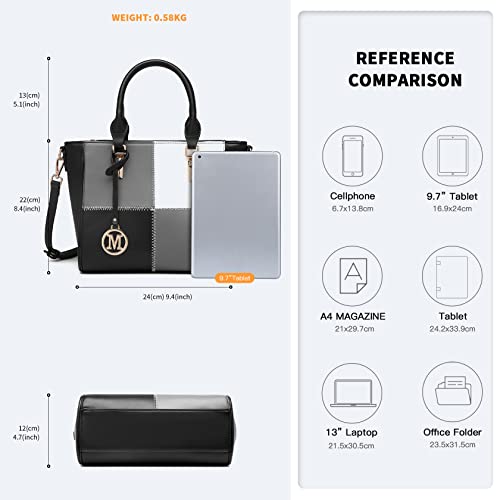 Miss Lulu Damen Designer Farbblock Schultertasche Tragetasche