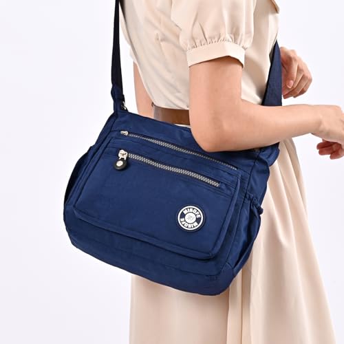 Dark blue designer handbags and purses for women