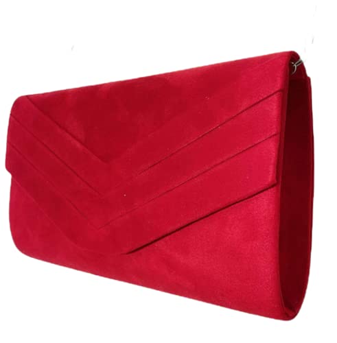 LeahWard Red Faux Suede Clutch Bag for Prom