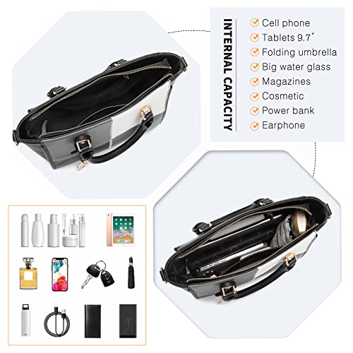 Miss Lulu Damen Designer Farbblock Schultertasche Tragetasche