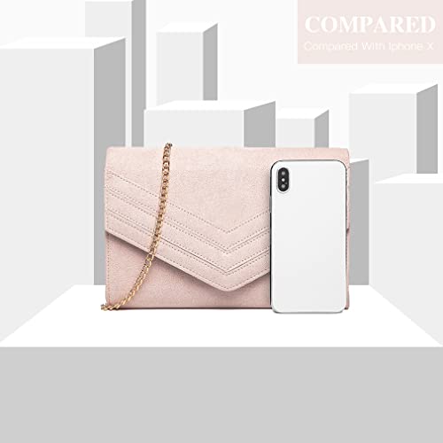 Miss Lulu Damen Envelope Pochette Abendtasche, Rosa