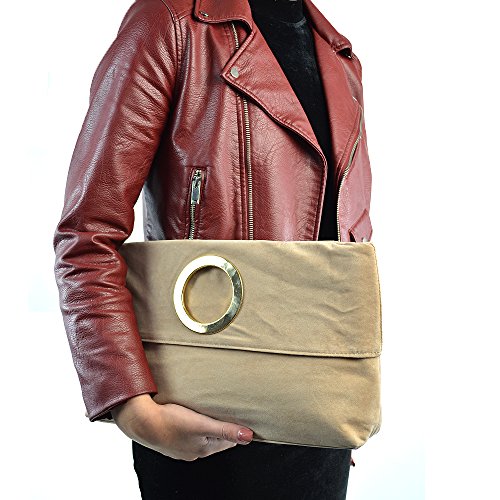 ESSEX GLAM Foldable Clutch Handbag with Top Handle