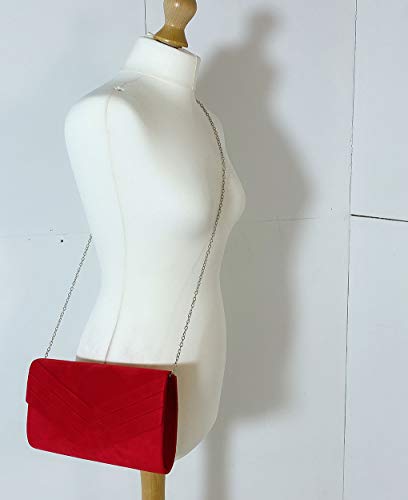 LeahWard Red Faux Suede Clutch Bag for Prom