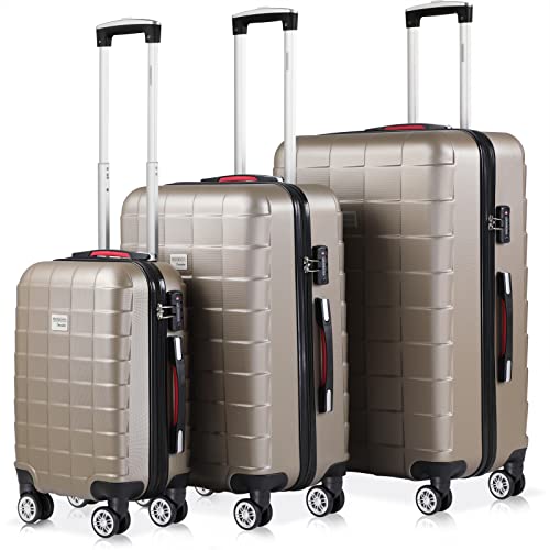 Exquisite Monzana® 3-Pc Travel Suitcase Set | Champagne