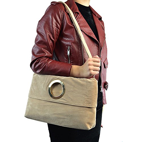 ESSEX GLAM Foldable Clutch Handbag with Top Handle