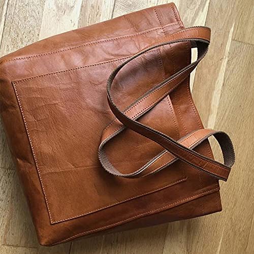 Vintage PU Leather Tote Bag with Large Capacity