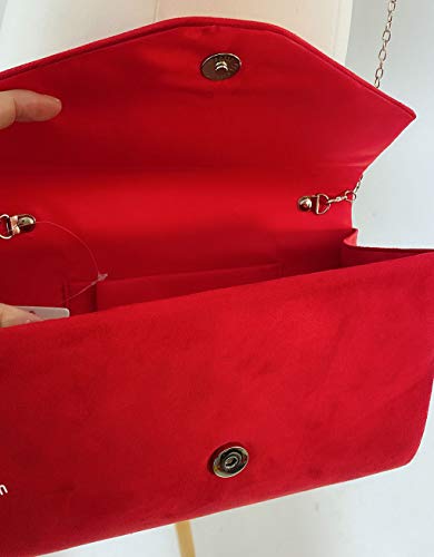 LeahWard Red Faux Suede Clutch Bag for Prom