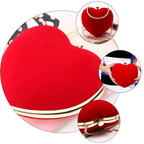 Amosfun Heart Shape Red Designer Clutch Bag