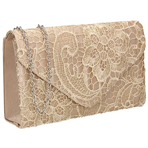 Elegant Lace Detail Evening Clutch Bag Purse