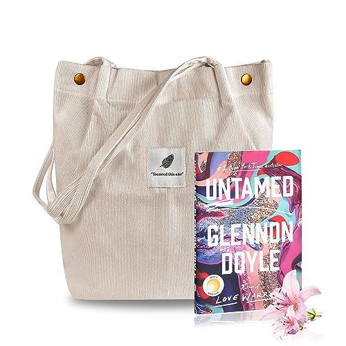 FITDON Corduroy Totes Bag - Beige Handbags