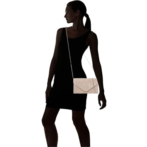 fi9® Nude Suede Pleated Clutch Handbag for Women