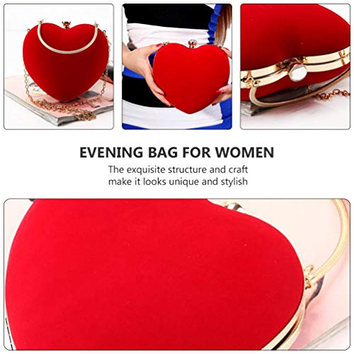 Amosfun Heart Shape Red Designer Clutch Bag