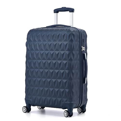 Navy ABS Hard Shell Travel Spinner Suitcase