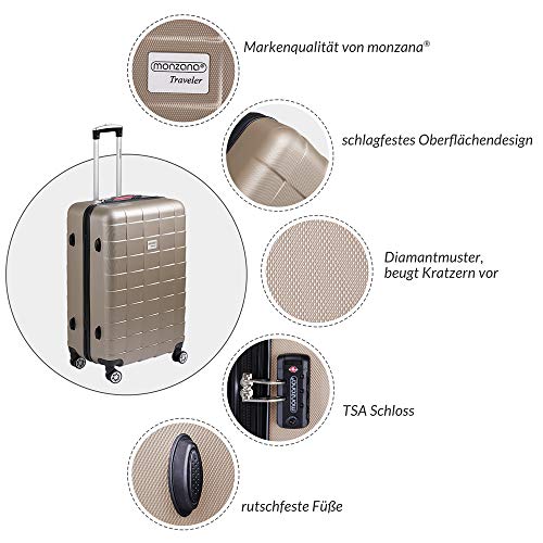 Exquisite Monzana® 3-Pc Travel Suitcase Set | Champagne