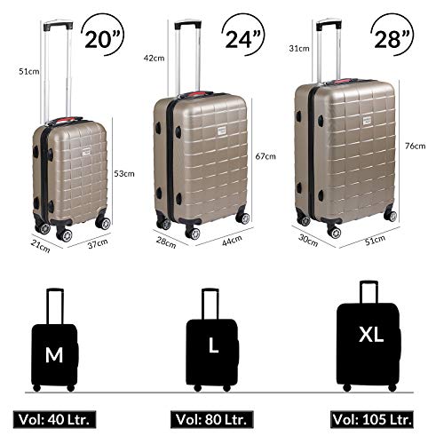 Exquisite Monzana® 3-Pc Travel Suitcase Set | Champagne