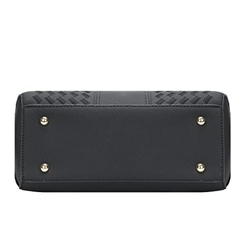 ACNCN Damen-Handtasche, modisches PU-Leder, Schultertasche, Schwarz