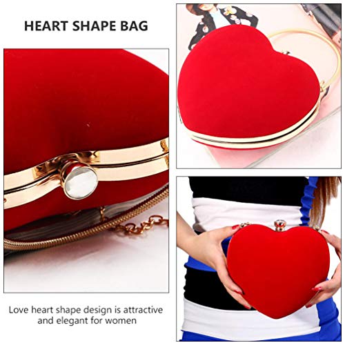 Amosfun Heart Shape Red Designer Clutch Bag