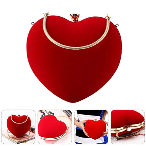 Amosfun Heart Shape Red Designer Clutch Bag