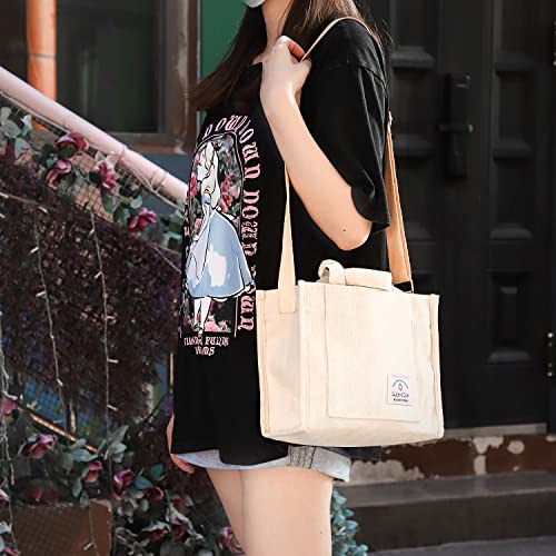 WantGor Corduroy Crossbody Tote Shoulder Handbag Purse