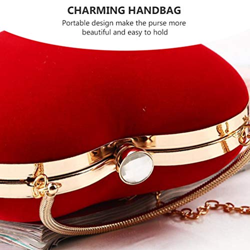 Amosfun Heart Shape Red Designer Clutch Bag