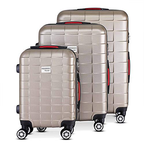 Exquisite Monzana® 3-Pc Travel Suitcase Set | Champagne