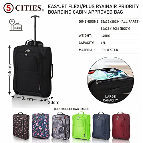 Designer Handbag Set: Valencia Collection, Plain Black, 42L