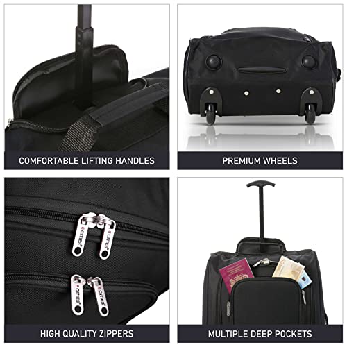 Designer Handbag Set: Valencia Collection, Plain Black, 42L