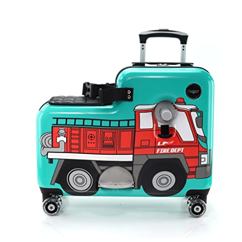 Red Firetruck Kid Ride-On Spinner Luggage for Younglings
