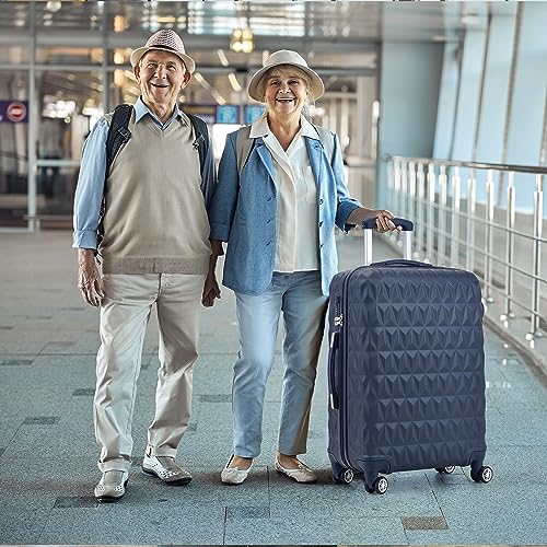 Navy ABS Hard Shell Travel Spinner Suitcase