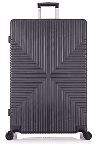 DK Large Lightweight Black Hard Shell Luggage Suitcase