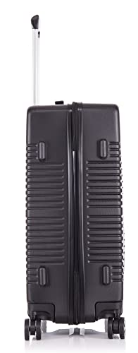 DK Large Lightweight Black Hard Shell Luggage Suitcase